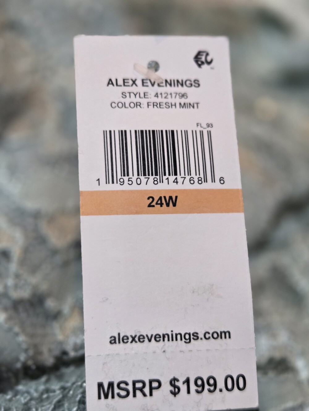 Alex Evenings Women’s Lace Tea Length A-Line Fresh Mint Dress Plus Size 24W NWT - Picture 5 of 7
